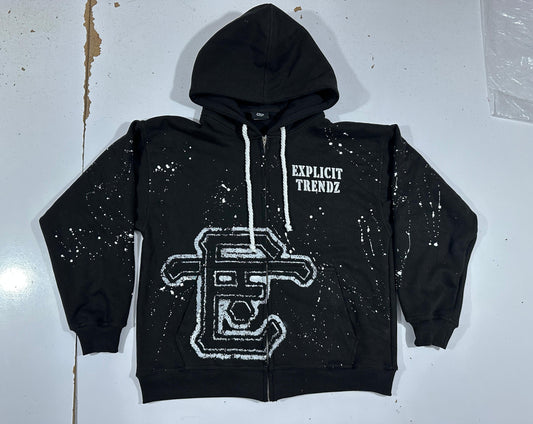 Black Explicit Zip-Up